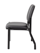 Boss Mid Back Armless Guest Chair, 300 lb capacity, Antimicrobial Vinyl, Black (B9595AM-BK) Each