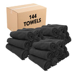 Hospeco® Cotton Salon Towel 16x28 Black, 12/Pack (HOSBB-1628-3BLK) Pack of 12