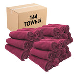 Hospeco® Cotton Salon Towel 16x28 Burgundy, 12/Pack (HOSBB-1628-3BUR) Pack of 12