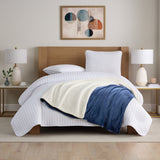 Arkwright Home® Host & Home Plush to Sherpa Bed Blanket Queen Navy, 4/Case (BLKT-PF-9090-NV) Case of 4