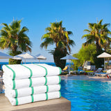 Hospeco® Las Rayas Beach Towel 30x60 Green, 4/Pack (HOSBT-HS3060-15GR) Pack of 4