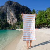 Hospeco® Las Rayas Beach Towel 30x60 Orange, 4/Pack (HOSBT-HS3060-15OR) Pack of 4
