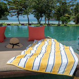 Arkwright Home® Aston & Arden Pinstriped Beach Towel 35x70 Yellow/Navy, Case of 8 (BT-PINSTR-25YN-CS) Case of 8