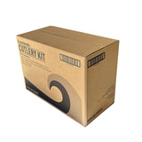 Boardwalk® Four-Piece Cutlery Kit, Fork/Knife/Napkin/Teaspoon, Mediumweight, Polystyrene, White, 250/Carton (BWK4KITWHPS) Case of 250