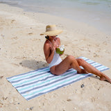 Hospeco® Cabo Cabana Beach Towel 30x70 Grey/Green, 24/Case (HOSCABOCABANA-GY-GR-CS) Case of 24