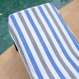 Hospeco® Cabo Cabana Beach Towel 30x70 Grey/Navy, 24/Case (HOSCABOCABANA-GY-NV-CS) Case of 24