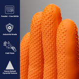 Safety Zone® Nitrile Powder Free 9 mil Textured Gloves, Orange, XL, Case of 1000 (SZNCAT458) Case of 1000