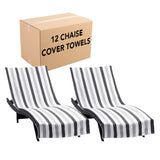 Hospeco® Cabo Cabana Chaise Cover 30x85 Black/Grey, Pack of 2 (CC-CABOCABANA-BK/GY) Pack of 2