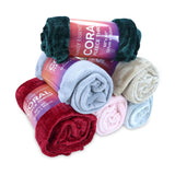 Arkwright Home® Family Essentials Coral Fleece Throw 50x60 Assorted, 12/Case (FLEECE-CORAL50X60-CS) Case of 12