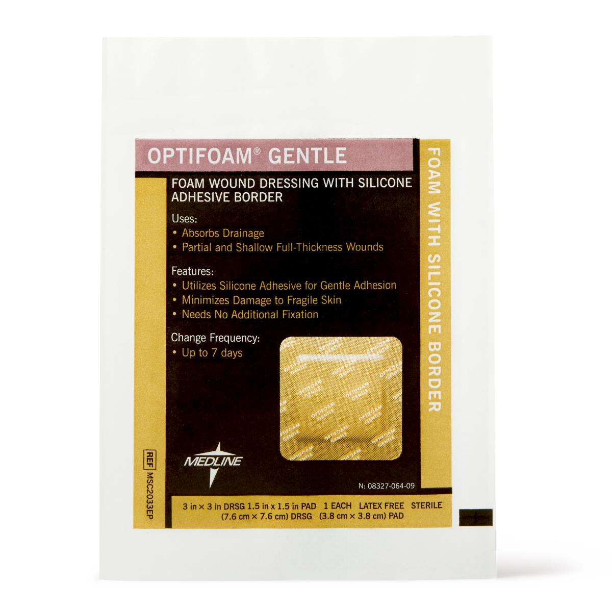 Optifoam Gentle Foam Wound Dressing with Silicone Adhesive Border, 3