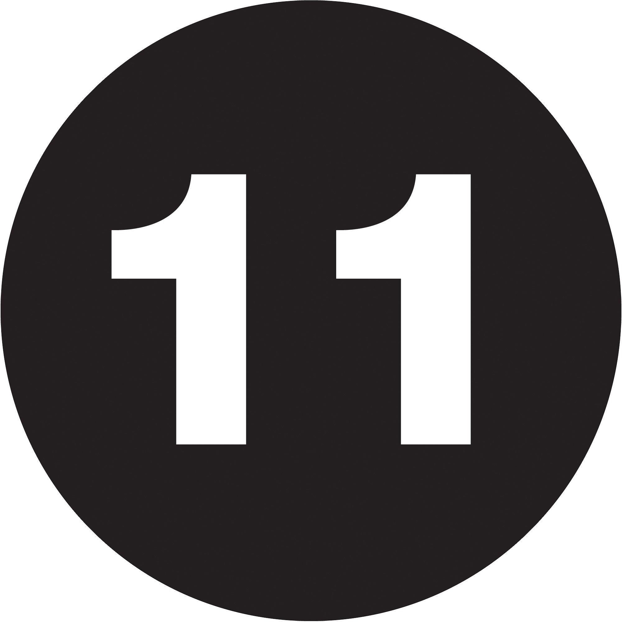 2" Circle - "11" (Black) Number Labels (DL6779) Roll Of 500 – GoodEarth ...
