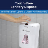 Hospeco® Evogen® No-Touch Combination Waste Receptacle, White ABS Plastic (HOSEVNT-CWR) Each