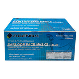 Adenna® Earloop 3-Ply Face Mask, 4-Fold, Blue, 50/Box, 10 bxs/Case (HOSFEL110B) Case of 500