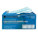 Adenna® Earloop 3-Ply Face Mask, 4-Fold, Blue, 50/Box, 10 bxs/Case (HOSFEL110B) Case of 500