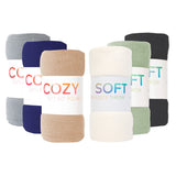 Arkwright Home® Cozy Soft Polar Fleece Throw 50x60 Assorted, 12/Case (FLC-PLR506012PK-ASST) Case of 12