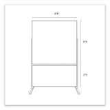 Ghent Double-Sided Magnetic Porcelain Whiteboard, Caramel Vinyl Tackboard w/Aluminum Frame, 50.5x72.88 (GHEFPM1M164183) Each