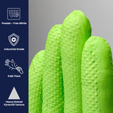 Safety Zone® Nitrile Powder Free 9 mil Pyramid Grip® Gloves, Neon Green, Lrg, Box of 100 (SZNGL-NT107NGFL) Box of 100
