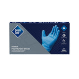 Safety Zone® Stretch Polyethylene Gloves, 2 mil, Powder-Free, 10", Blue, Medium, Case of 2000 (SZNGL-SP200BM) Case of 2000