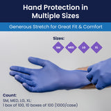 Safety Zone® Synthetic Vinyl Powder Free 4.5 mil Gloves Blue-Violet Small, Case of 1000 (SZNGL-VN104VBFS) Case of 1000
