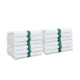 Hospeco® Power Gym Hand Towel 16x27 Green Stripe, 120/Case (HOSPWR-1627-3GRCS-CS) Case of 120