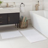 Arkwright Home® Host & Home Cotton 2pc Bath Mat Set 17x24/20x32, White, 4/Case Sets (HH-BM-2PK-WH) Case of 4 Sets