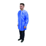 Safety Zone® ProMax® II Lab Coat w/ Pockets, Snap Front, Knit Cuffs & Collar, Light Blue, 30/Case, 2XL (SZNM1740B-2X) Case of 30