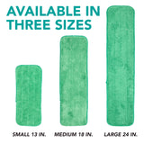 Hospeco® Microfiber Flat Wet Mop, 13", Green, 120/Case (HOSM830013G-CS) Case of 120