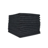 Hospeco® Microfiber Cloth 16x16 300 GSM Half-Fold Black, 12/Pack (HOSMFC3001616BK) Pack of 12