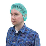 Safety Zone® ProGuard® Spunbond Polypropylene Bouffant Caps, 21", 100/Bag, 10 Bags/Case, Green (SZNMB-21-1000G) Case of 1000