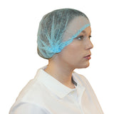 Safety Zone® ProGuard® Spunbond Polypropylene Pleated Bouffant Caps, 21", 100/Bag, 10 Bags/Case, Blue (SZNMB-21-B-PLEATED) Case of 1000