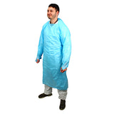 Safety Zone® ProGuard® CPE Isolation Gowns, Long Sleeves, Thumb Loops, 1.75 Mil, Blue, 25/Bag, 4 Bags/Case, 50" Long (SZNMCPE-50B) Case of 100
