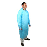 Safety Zone® ProGuard® CPE Isolation Gowns, Long Sleeves, Thumb Loops, 1.75 Mil, Blue, 25/Bag, 4 Bags/Case, 50" Long (SZNMCPE-50B) Case of 100