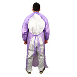 Safety Zone® ProGuard® CPE Isolation Gowns, Long Sleeves, Elastic Wrists, 1.75 Mil, Purple, 50/Bag, 2 Bags/Case, 60" Long (SZNMCPE-60P) Case of 100