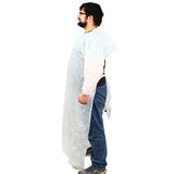 Safety Zone® ProGuard® CPE Isolation Gowns, Long Sleeves, Elastic Wrists, 1.75 Mil, White, 50/Bag, 2 Bags/Case, 60" Long (SZNMCPE-60W) Case of 100