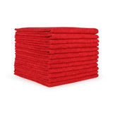 Hospeco® Microfiber Cloth 16x16 260 GSM Half-Fold Red, Pack of 12 (HOSMFC2601616RD) Pack of 12