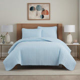 Arkwright Home® Host & Home Brushed Microfiber Quilt Set, Queen, Light Blue, 4/Case (MFQT-FQSET-LB) Case of 4