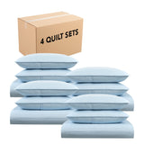 Arkwright Home® Host & Home Brushed Microfiber Quilt Set, Twin, Light Blue, 4/Case (MFQT-TWSET-LB) Case of 4