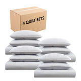 Arkwright Home® Host & Home Brushed Microfiber Quilt Set, King, Light Gray, 4/Case (MFQT-KSET-LG) Case of 4