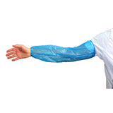 Safety Zone® ProGuard® Polyethylene Sleeves w/ Elastic Ends, 18", Blue, Roll Pack, 100/Bag, 20 Bags/Case (SZNMPE-185-RP-B-HM) Case of 2000