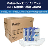 Hospeco® Maxi Thin Sanitary Napkins for Vending Machine50, Case of 250 (MT-4) Case of 250