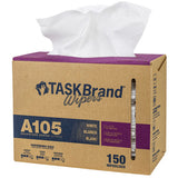 TASKBrand® A105 Spunlace Wipers, White, 9"x16.75", Medium Duty, Interfold, 150/Box, 6 bxs/Case (HOSN-A105IDW) Case of 900