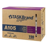 TASKBrand® A105 Spunlace Wipers, White, 9"x16.75", Medium Duty, Interfold, 150/Box, 6 bxs/Case (HOSN-A105IDW) Case of 900