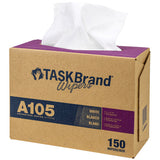 TASKBrand® A105 Spunlace Wipers, White, 9"x16.75", Medium Duty, Interfold, 150/Box, 6 bxs/Case (HOSN-A105IDW) Case of 900