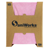 Hospeco® Saniworks® Choice Counter Towels, Poly/Rayon, Pink/White, 13x20, 1/4 Fold, Case of 200 (HOSN-F110QCP) Case of 200