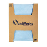 Hospeco® Saniworks® Deluxe Towels, Poly/Rayon, Blue, 13x21, 1/4 Fold, Case of 150 (HOSN-F310QCBA) Case of 150