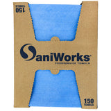 Hospeco® SaniWorks® EPS Towels, 10"x17", 1/4 Fold, 150/Case, Blue (HOSN-F420QCB5) Case of 150