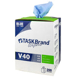 TASKBrand® V40 Value Series Wipers, DRC, Blue, 10"x11.5", Heavy Duty, Centerpull GrabBox®, 200/Roll, 1 rl/Case (HOSN-V040CGB) 1 Roll