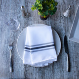 Arkwright Home® Mariposa Bistro NaPackin 18x22 Black Stripe, 12/Pack (BISTRO-BL) Pack of 12