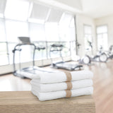 Hospeco® Power Gym Hand Towel 16x27 Beige Stripe, 120/Case (HOSPWR-1627-3BGCS-CS) Case of 120