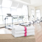 Hospeco® Power Gym Hand Towel 16x27 Pink Stripe, 120/Case (HOSPWR-1627-3PKCS-CS) Case of 120
